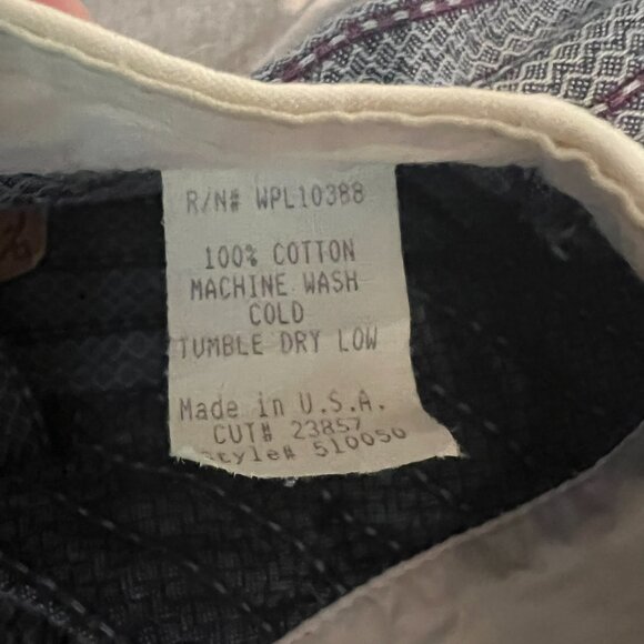 Wah Maker Small Blue Collarless Button up Shirt *tailored* - Picture 6 of 6